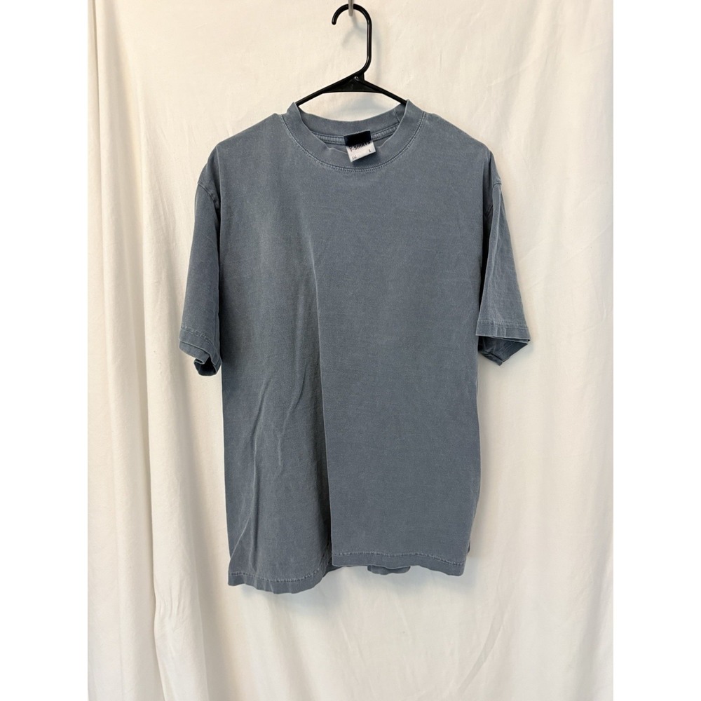 Shaka Wear Mens L Super Max Heavy Garment Dyed Gray Blue T Shirt Streetwear